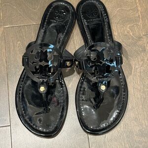 Tory Burch Miller Black Patent Sandals